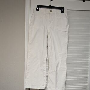 Draper James Cream Flare & Wide Leg Jeans